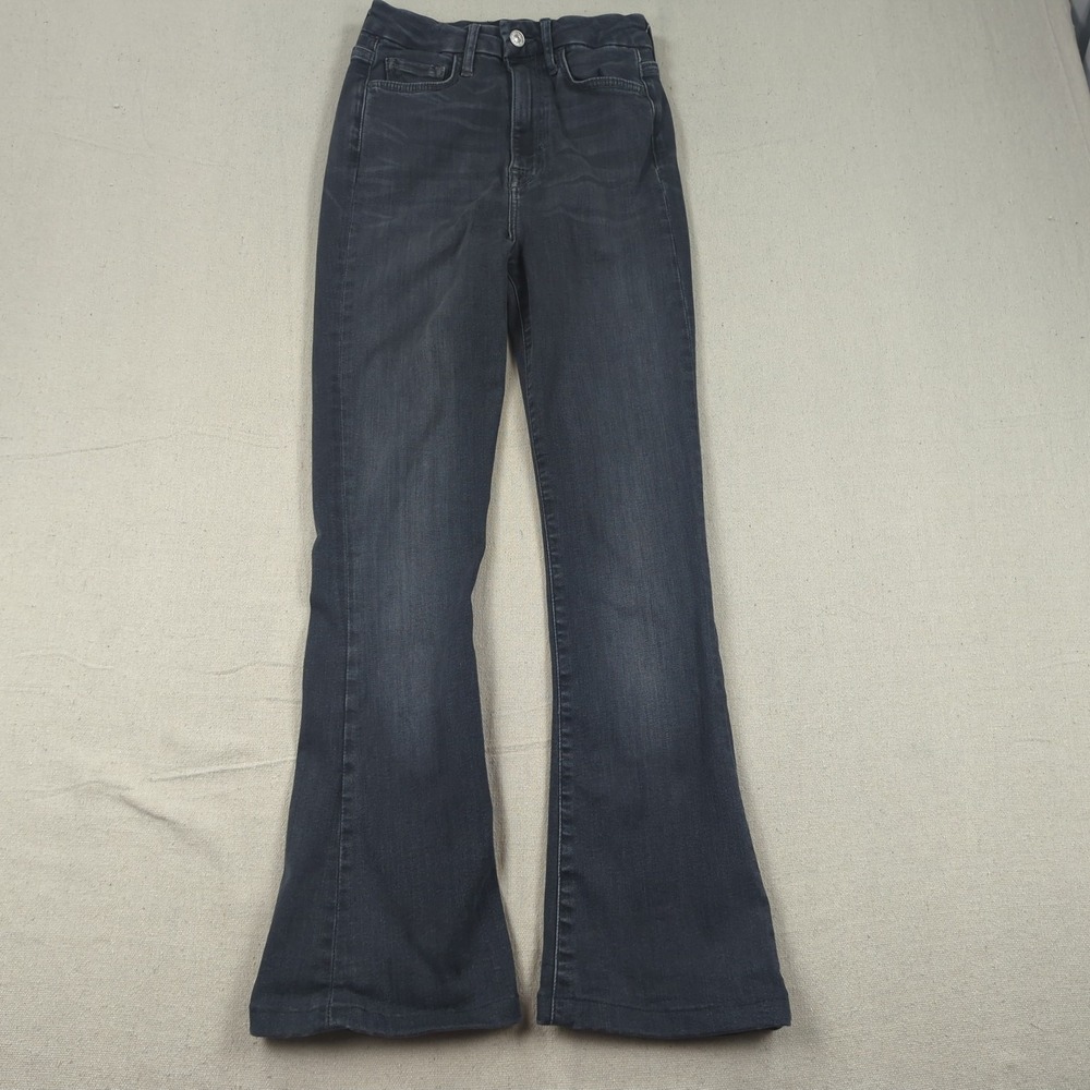 7 for all Mankind Jeans Womens 23 Black High Rise Skinny Boot Cut Western‎ Crop